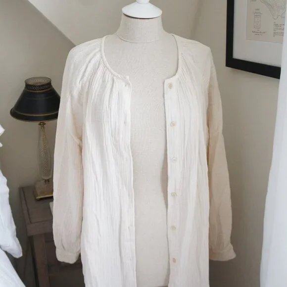 Aritzia Black Wilfred Free Cream White Maxi Sail Dress Size Medium - Picture 14 of 14